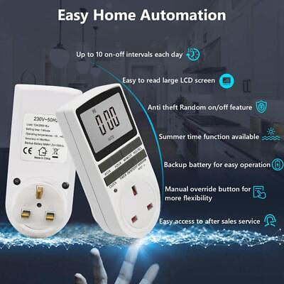 #ad #ad UK Plug Electricity Monitor Power Meter Energy Usage Wattage Kwh Analyzer Socket $11.64