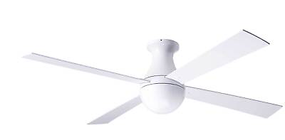 #ad Modern Fan Ball Flush Mount Gloss White 52quot; Ceiling Fan with White Blades $405.00