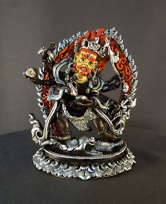 #ad Lord Six hand Black Mahakala Bhairav Guru Dragpo Padma Sharvari Statue Figure $115.99