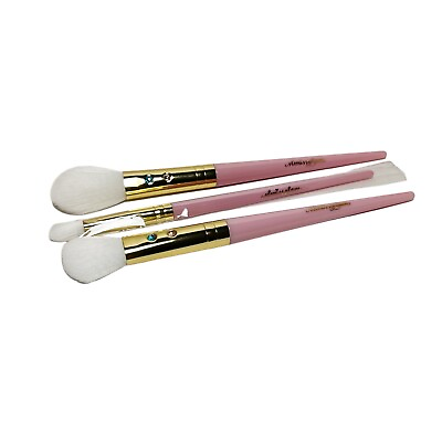 #ad SL Miss Glam Set of 3 Pink Rhinestone Makeup Brushes Face Concealer Brush Blush $9.15