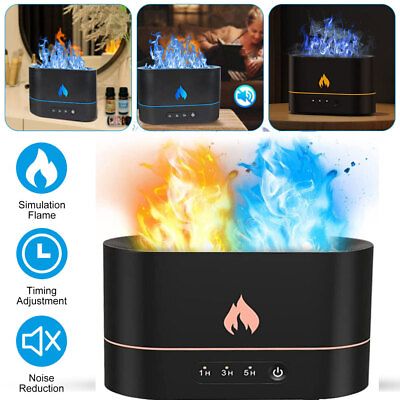 #ad 250ml 3D Flame Air Humidifier USB Essential Oil Diffuser Bedroom Mist Home Decor $12.45