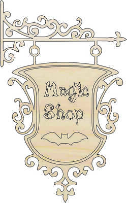#ad Magic Shop Hanging Sign Laser Cut Wood Shape FAL27 $14.00