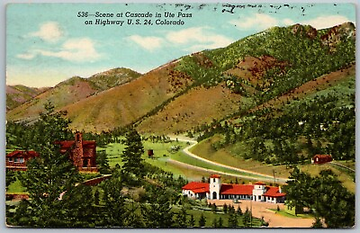 #ad Ute Pass Colorado 1952 Postcard Scene at Cascade on Highway 24 $3.50