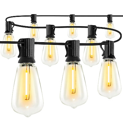 #ad LED Outdoor String Lights UL Listed Waterproof Patio Lights ST38 Edison Bulbs $39.00