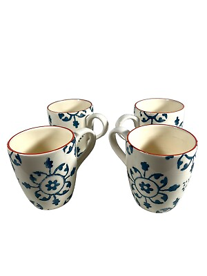 #ad Matceramica Mugs Made In Portugal White W Blue Alhambra Pattern 12oz S 4 $38.00