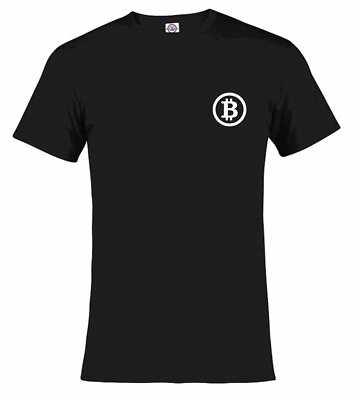 #ad Black Bitcoin Logo Crypto T Shirt Men#x27;s Shirt Brand New Size Small Med Large XL $14.99