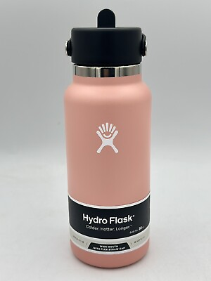 #ad Hydro Flask 32 OZ Wide Mouth Bottle Cap Grapefruit $19.99