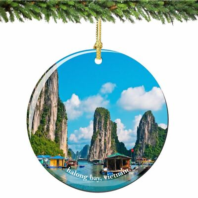 #ad Halong Bay Vietnam Christmas Ornament Porcelain $14.99