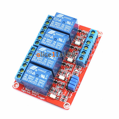 #ad 24V 4 Channel Relay Module With OPTO Isolated High and Low Level Trigger $3.46