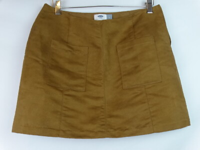 #ad Old Navy Skirt Women#x27;s Size 4 Camel Brown Faux Suede Mini Skirt $14.95