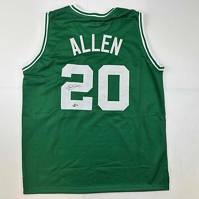 #ad Autographed Signed Ray Allen Boston Green Basketball Jersey Beckett BAS COA $399.99