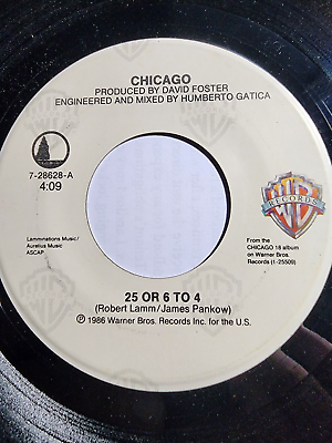 #ad CHICAGO 25 OR 6 TO 4 86 VERSION B W ONE MORE DAY VG F328 $12.00