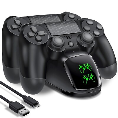 #ad For PS4 PlayStation4 Controller Dual USB Charger LED Dock Station Charging Stand $11.39