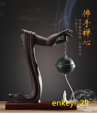 #ad Creative Zen Chinese Style Bergamot Backflow Incense Burner Home Decoration Gift $97.89
