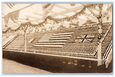 #ad c1918 Fontana Girl Fruit Co. US Flag Union Kiwanda RPPC Photo Postcard $49.95
