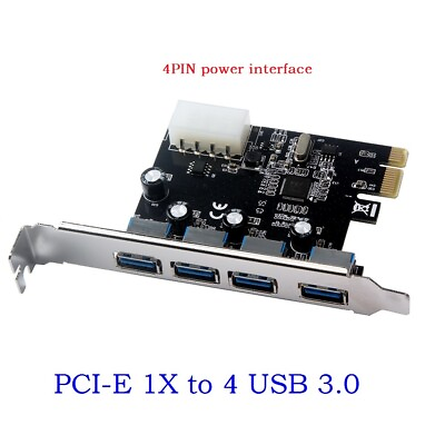 #ad #ad 4 Port PCI E to USB 3.0 HUB PCI Express Expansion Card Adapter 5.0 Gbps Speed $11.80