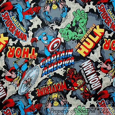 #ad BonEful Fabric FQ Cotton Super Hero Hulk Captain America Wolverine Thor DC Comic $7.00