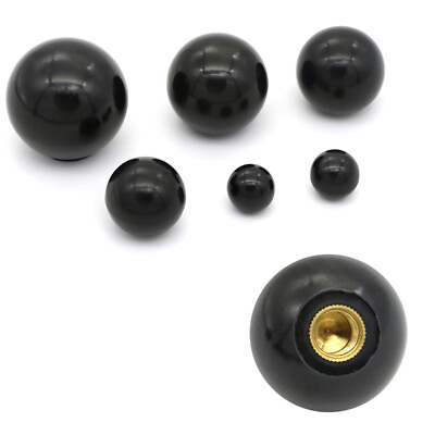 #ad Black Plastic M4 M5 M6 M8 M10 M12 Thread Ball Shaped Head Clamping Nuts Knob =t= $7.05