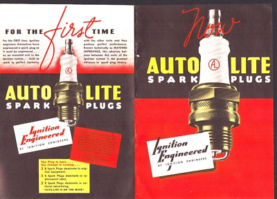 #ad 1936 Print Ad Auto lite Spark Plugs 2 Page Ad Both Sides $22.32