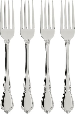#ad Oneida Deluxe USA Stainless Chateau Fine Flatware Dinner Forks Set of 4 NEW $27.50