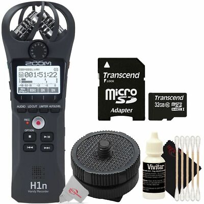 Zoom H1n Portable Digital Handy Recorder with HS 1 for Mounting on DSLR Camera $109.99