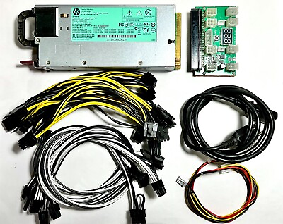 HP 1200W PSU Kit Breakout Board w PCI E Cables Splitters amp; More $74.99