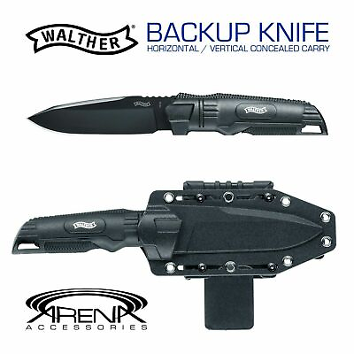 Walther BackUp Knife Vertical Horizontal Conceal Carry Mount Sheath Fixed Blade $34.95