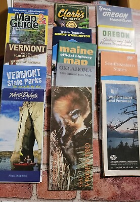 #ad Lot Of 13 Vintage Maps $14.99