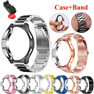 #ad For Samsung Galaxy Watch 6 5 40 44 watch 5 Pro 45 Metal Band Strap Case Cover $13.99
