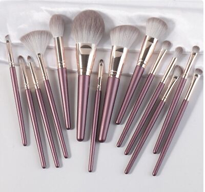 #ad Powder Foundation Makeup Brushes Synthetic Hair Brushes Cosmetic Supplies 14pc $32.26