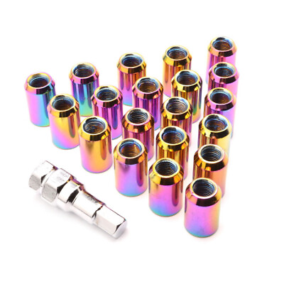 #ad 20PCS M12 x 1.5 Neo Chrome Rounded Tuner Racing Steel Wheel Lug Nuts For Toyota $25.95