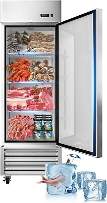#ad Commercial Reach in Freezer Solid Door Stainless Steel Freezer Restaurant 27quot; W $1189.00