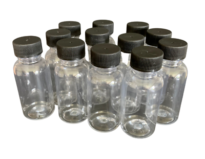 #ad 100 Pack 1 oz PET Clear Plastic Bottles w Black Screw caps Travel Refill $58.99