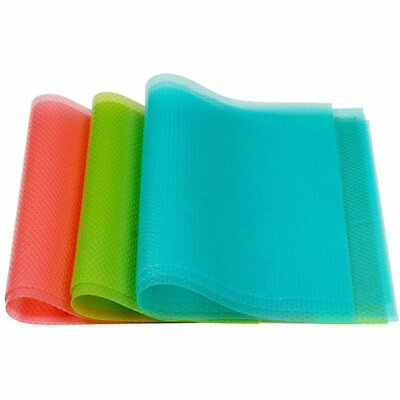 #ad 9 Pack Refrigerator Cabinet Mats Washable Red Green Blue $3.50