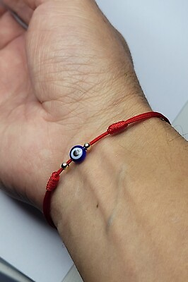 #ad Lucky Eye Waterproof Bracelet Blue Evil Eye Red String Protection Unisex 14k $25.00