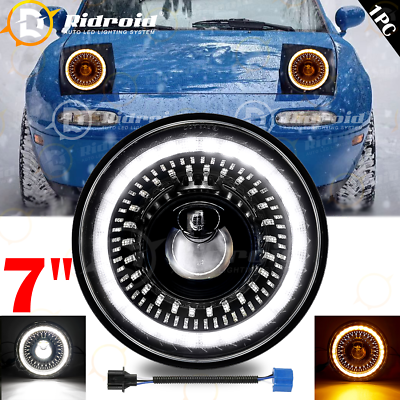 #ad 7quot;Inch Led Headlight w Starry DRL Start up Gradient Halo For Mazda 1979 85 RX7 $49.98