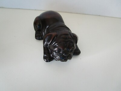 #ad Lying Black Pug Heavy Figurine Rare Detailed Collector#x27;s Piece 4.5 x 2quot; x 2.5quot; $59.99