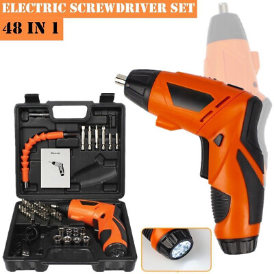 #ad 48IN1 Cordless Electric Screwdriver Drill Power Tool Kit w Rechargeable Battery $20.99