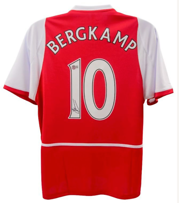 #ad Dennis Bergkamp Signed 2002 Arsenal Home Soccer Jersey #10 Beckett COA $419.99
