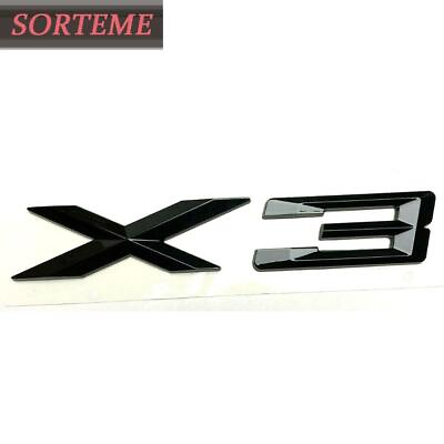 #ad GLOSS BLACK X3 FOR X3 X 3 CAR REAR TRUNK EMBLEM BADGE NAMEPLATE LETTER NUMBERS $11.02