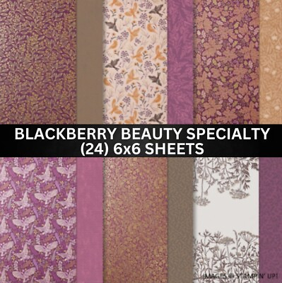#ad Stampin Up BLACKBERRY BEAUTY SPECIALTY Designer Series Paper Bliss 24 6x6 Shts $12.87