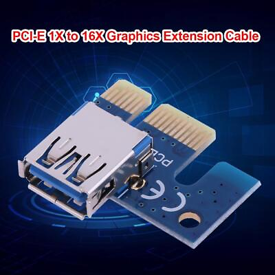 #ad PCI Express 1X to USB 3.0 Female Adapter for PCIe Riser Bitcoin BTC Mining Blue $5.79
