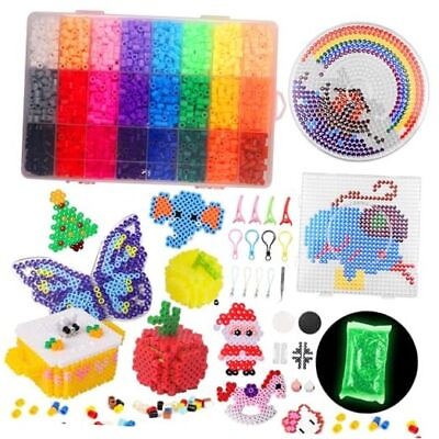 #ad Fuse Beads Kit 5MM 10000 Pcs 25 Colors 1000 Glow Bead 108 5MM 24color $32.71