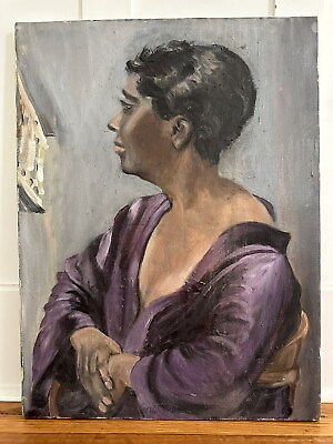 #ad Vintage Portrait Oil Painting Woman Original $325.00