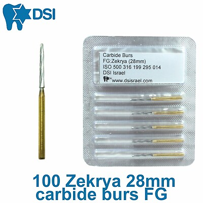#ad 100x DSI Dental Zekrya Carbide FG Bur Surgical Bone Cutter 28mm Gingival Protect $449.90