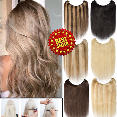 #ad Balayage Remy 100% Real Human Hair Extensions Invisible Hidden Wire In Weft USA $43.70