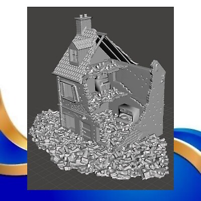 #ad Dioramas Ruins House WW2 1:35 Models Kits Military Building DIY wargame terrain $315.00