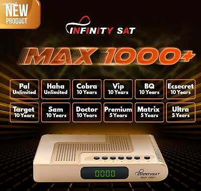 #ad Receiver Satellite infinity Max1000 WiFi اشتراك0 1سنوات TV Box افلام ومسلسلات $129.00