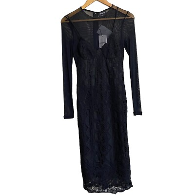 #ad Bardot Nicolette black lace dress size 4 NEW $45.00