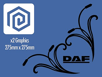 #ad DAF Window Body Vinyl Decals For Truck Lorry XF XG XD XB CF LF Cab Pair x2 GBP 9.99
